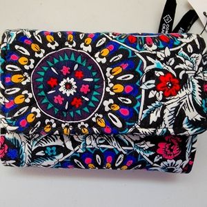 Vera Bradley RFID Riley Compact Wallet Stained Glass Medallion (NWT)